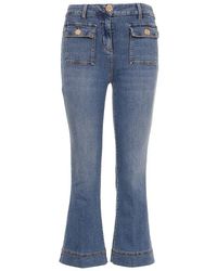 Liu Jo - High Waist Cropped Flared Jeans - Lyst