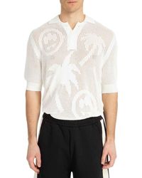 Barrow - Intarsia-knit Short-sleeved Polo Shirt - Lyst
