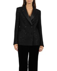 Tagliatore - Sequin-Embellished Double-Breasted Blazer - Lyst