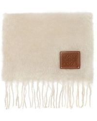 Loewe - Mohair Scarf With Logo - Lyst