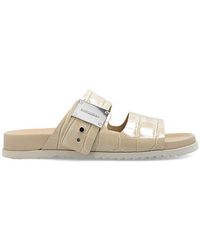 Burberry - Logo Detailed Embossed Sandals - Lyst