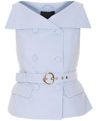 Liu Jo - Belted Double-Breasted Waistcoat - Lyst
