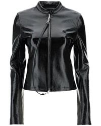 Courreges - Cotton Jacket With High Collar And Zip - Lyst
