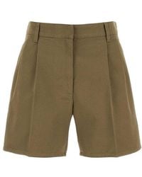 Prada - Army Green Cotton Shorts - Lyst