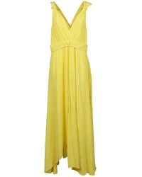 Pinko Classic Ruched Maxi Dress - Yellow