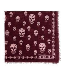 Biker Skull Scarf Black for Women | Alexander McQueen