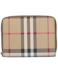 Burberry - Small Vintage Check Zip-Around Wallet - Lyst