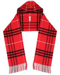 Burberry - Vintage-check Knitted Hooded Scarf - Lyst