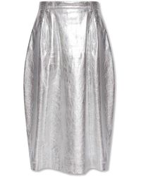 Balenciaga - High-waisted Zipped Midi Skirt - Lyst