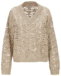 Brunello Cucinelli - 'Rustic Dazzling Net' Sweater - Lyst