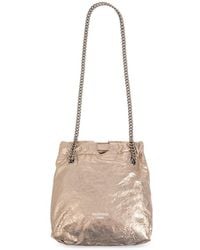 Balenciaga - Small Crush Metallic Drawstring Tote Bag - Lyst
