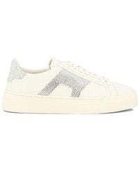 Santoni - Embellished Round Toe Lace-up Sneakers - Lyst