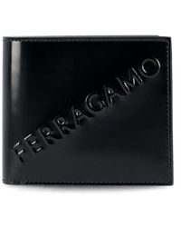 Ferragamo - Logo Embossed Bi-fold Wallet - Lyst