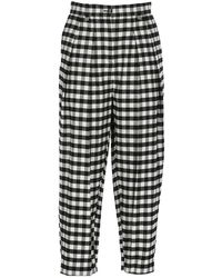 KENZO - Cropped Gingham Trousers - Lyst