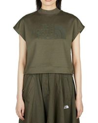 The North Face - Logo Print Cropped T-shirt - Lyst