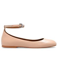 See By Chloé - Strap-detailed Round-toe Ballet Flats - Lyst