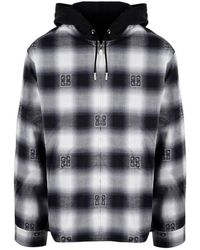 Givenchy - Checked Hooded Shirt - Lyst