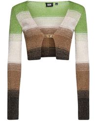 Gcds - Striped Knit Cardigan - Lyst