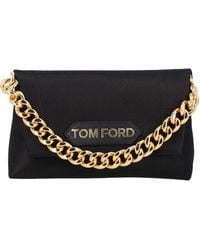 Tom Ford Mini Label Chain Shoulder Bag - Black