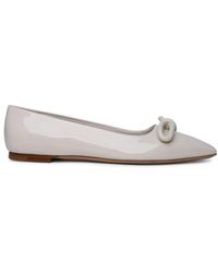 Ferragamo - Knot-detailed Slip-on Ballerina Shoes - Lyst