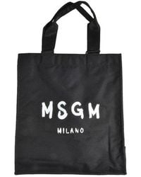 MSGM - Logo Printed Tote Bag - Lyst