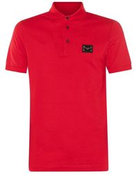 Dolce & Gabbana - Red Cotton Polo Shirt - Lyst