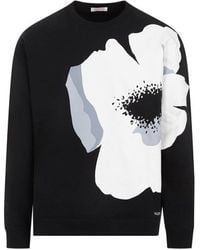 Valentino - Flower Portrait-print Crewneck Sweatshirt - Lyst