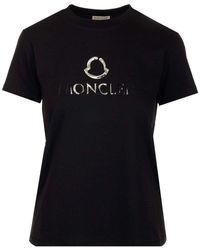 Moncler Black T-shirt With Logo
