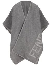 Fendi - Logo Detailed Poncho - Lyst