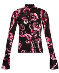 Versace - Barocco-printed High-neck Top - Lyst