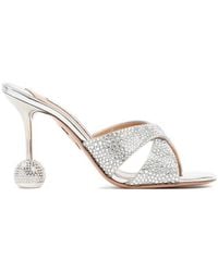 Aquazzura - Yes Darling Crystal-embellished Heel Sandals - Lyst