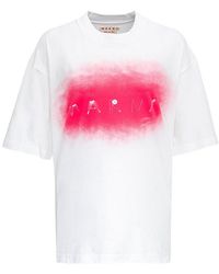 Marni - Cotton T-shirt With Logo Print - Lyst