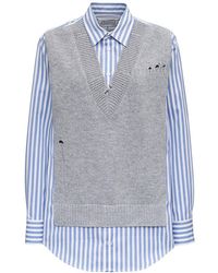 Maison Margiela - Layered Shirt With Knitted Vest - Lyst