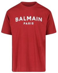 Balmain - Logo Printed Canvas T Shirt - Lyst