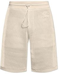 Burberry - Logo Embroidered Drawstring Mesh Shorts - Lyst