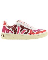 Marni Marker Effect Lace-up Trainers - Pink