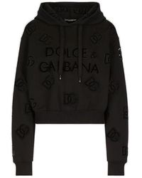Dolce & Gabbana - Cut-out Dg Logo Jersey Hoodie - Lyst