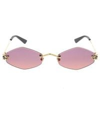 Cartier - Geometric Frame Sunglasses - Lyst