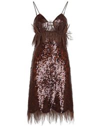 Bottega Veneta - Linen Floral Lace And Sequins Dress - Lyst