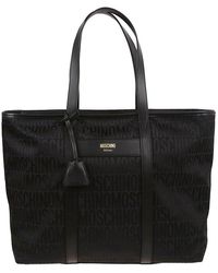 Moschino - Allover Logo Printed Tote Bag - Lyst