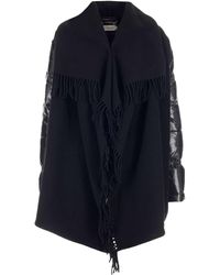 Moncler Fringed Padded Coat - Black