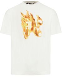Palm Angels - Burning Pa-Print T-Shirt - Lyst