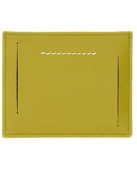 Green - Save 38% MM6 by Maison Martin Margiela Leather Wallet With Logo in Yellow Womens Accessories Wallets and cardholders 
