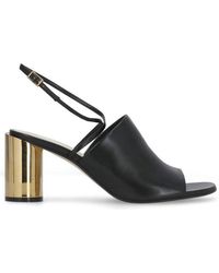 Lanvin - Metallic-heel Ankle Strapped Sandals - Lyst