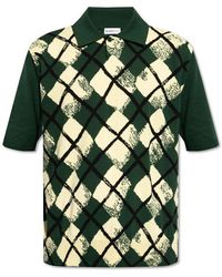 Burberry - Checked Polo Shirt, - Lyst