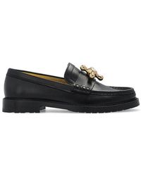 Moschino - Logo Plaque Round Toe Loafers - Lyst