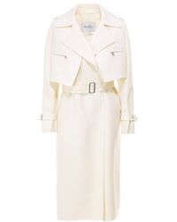 Max Mara Belted Tailored Trench Coat - White