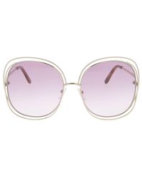 Chloé - Oversized Round Frame Sunglasses - Lyst