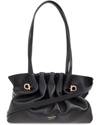 Ferragamo - Small Gather Detailed Soft Bag - Lyst