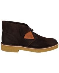 Clarks - Round Toe Lace-up Desert Boots - Lyst